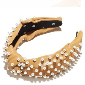 Lele Sadoughi GINGERBREAD FAUX PEARL HEADBAND NWOT